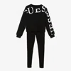 Guess Junior Girls Black Cotton Leggings Set In Black