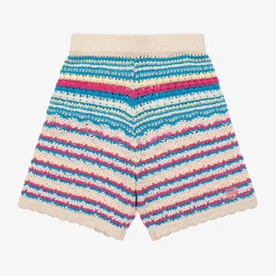 Guess Kids' Junior Girls Ivory Cotton Crochet Shorts