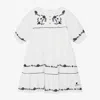GUESS JUNIOR GIRLS WHITE EMBROIDERED COTTON DRESS