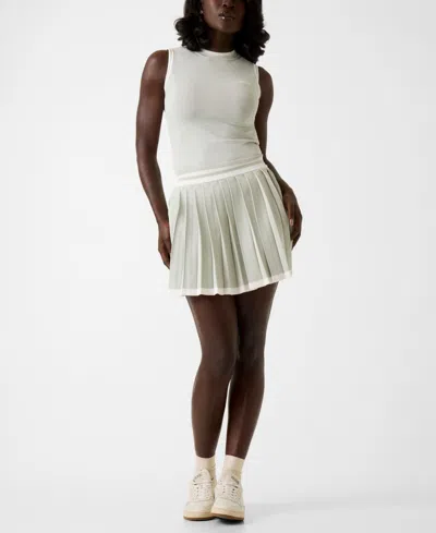Guess Womens Gabry Pleated Sweater Mini Skirt Pleated Sweater Mini Skirt In Gray