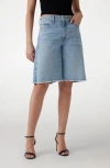 Guess Kai Fray Hem Wide Leg Denim Bermuda Shorts