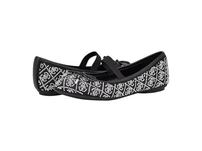 Guess Kairo Ballet Flat Black Satin Round Toe Comfort Slip-on Zpo3926