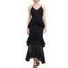 Guess Kalie Lace Ruffle Maxi Dress In Black