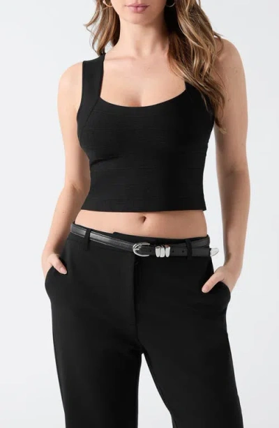 Guess Karmen Mirage Sleeveless Crop Top In Black