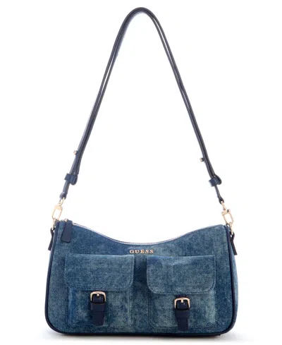 Guess Kassie Convertible Small Shoulder Bag In Blue