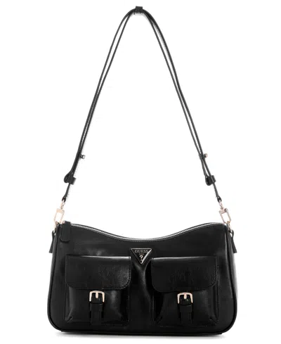 Guess Kassie Small Convertible Shoulder Bag In Black