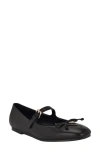 Guess Kayra Mary Jane Flat In Black Leather