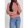 Guess Kensley Open Stitch Mock Neck Sweater In Satin Rose
