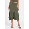 Guess Kenzie Ruffle Midi Skirt In Green