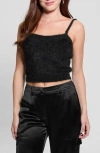 Guess Keyla Rhinestone Strap Sweater Tank In Black