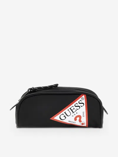 Guess Kids Logo Pencil Case In Black
