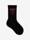 Guess Kids Logo Socks In Black