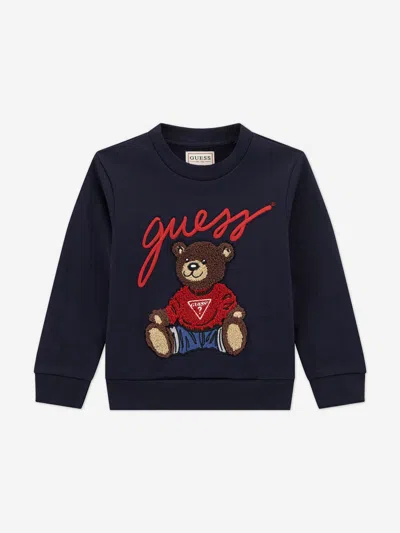 Guess Kids Teddy Bear Sweatshirt In Blue