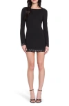 Guess Kindra Stud Long Sleeve Minidress In Black