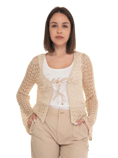 Guess Knit Cardigan In Gold