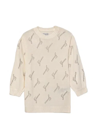 Guess Kids' Knitted Long-sleeve Dress In Multi