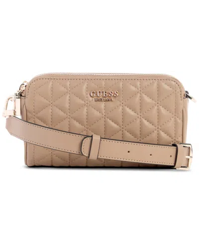 Guess Kori Status Small Crossbody In Beige