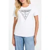 Guess Krystal Triangle Embellished Graphic T-shirt In White