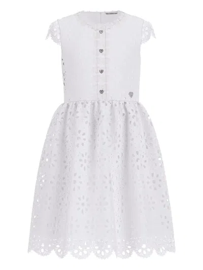 Guess Kids' Lace-panel Dress In White