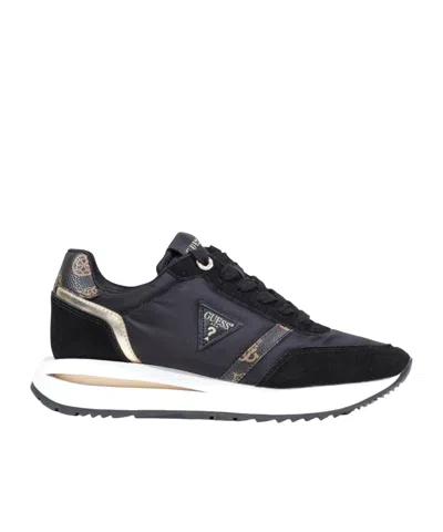 Guess Lace-up Casual Sneakers In Black