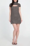 Guess Lacey Metallic Cutout Minidress In Gray