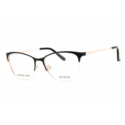 Guess Ladies Black Rectangular Eyeglass Frames Gu2766 In Multi