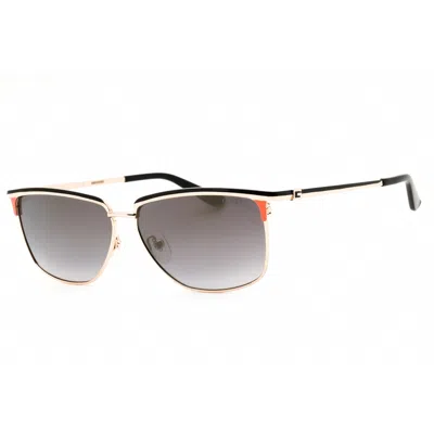 Guess Ladies Black Rectangular Sunglasses Gu00133 In Gray