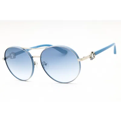 Guess Ladies Black Round Sunglasses Gu7791s In Blue