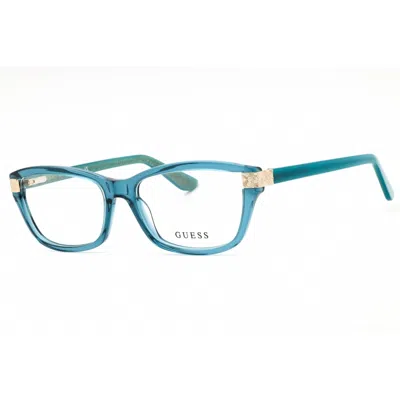 Guess Ladies Blue Rectangular Eyeglass Frames Gu2956