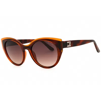 Guess Ladies Brown Cat Eye Sunglasses Gu7909 In Transparent