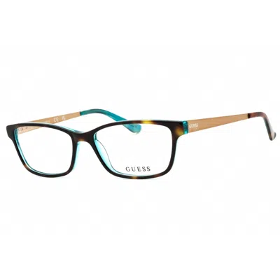 Guess Ladies Brown Rectangular Eyeglass Frames Gu2538 In Multi
