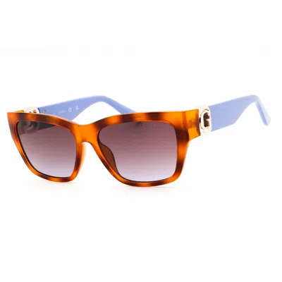 Guess Ladies Brown Rectangular Sunglasses Gu00105 In Orange