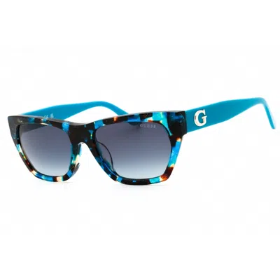 Guess Ladies Brown Rectangular Sunglasses Gu00203h In Multi