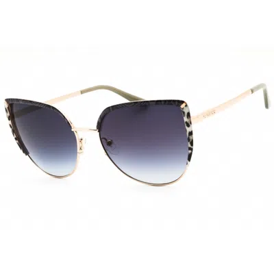 Guess Ladies Gold Tone Cat Eye Sunglasses Gu00217 In Multi