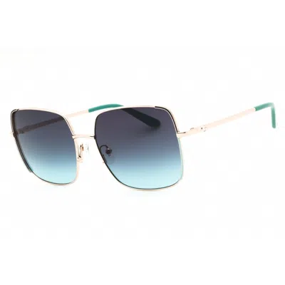 Guess Ladies Gold Tone Rectangular Sunglasses Gu00194 In Blue