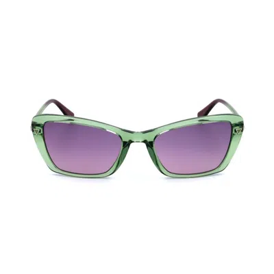 Guess Ladies Green Rectangular Sunglasses Gu7654