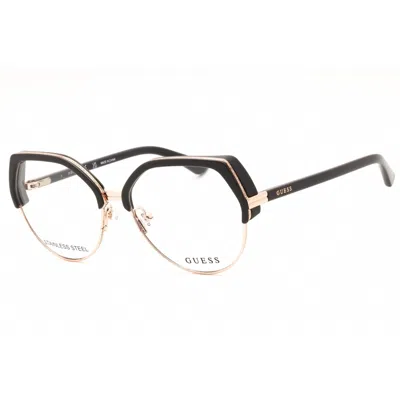 Guess Ladies Grey Round Eyeglass Frames Gu2947 In Black
