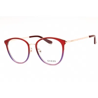 Guess Ladies Pink Round Eyeglass Frames Gu50201d In Brown