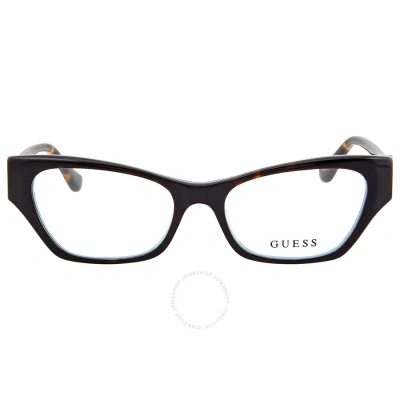 Guess Ladies Tortoise Round Eyeglass Frames Gu274705251 In Black