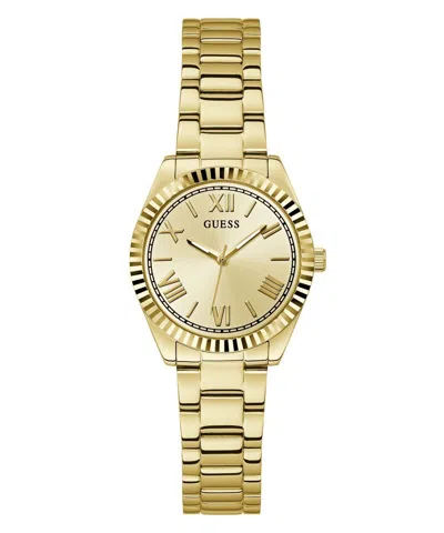 Pre-owned Guess Ladies Watch Wristwatch Mini Luna Gw0687l2 Stainless Steel Gold