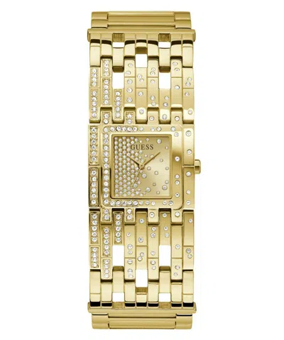 Pre-owned Guess Ladies Watch Wristwatch Waterfall Gw0441l2 Stainless Steel Gold
