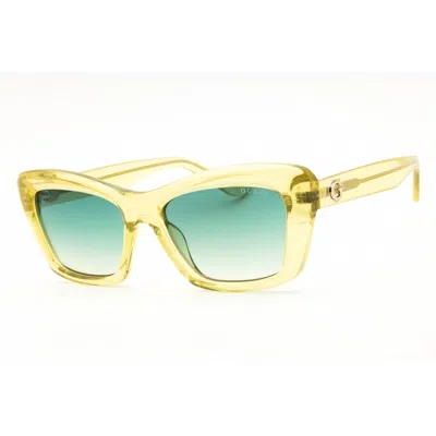 Guess Ladies Yellow Cat Eye Sunglasses Gu00195 In Green