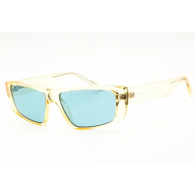 Guess Ladies Yellow Rectangular Sunglasses Gu8231 In Blue