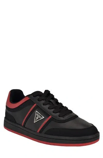 Guess Lasen Sneaker In Black/red