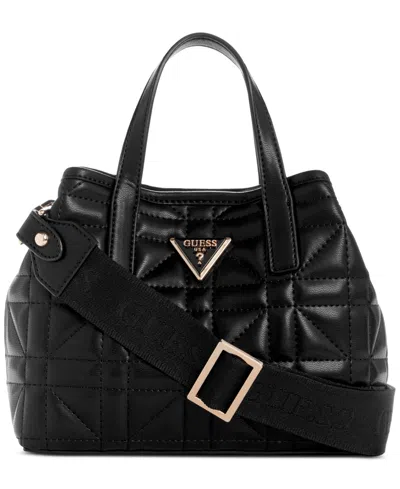 Guess Latona Mini Tote With Removable Pouch In Black