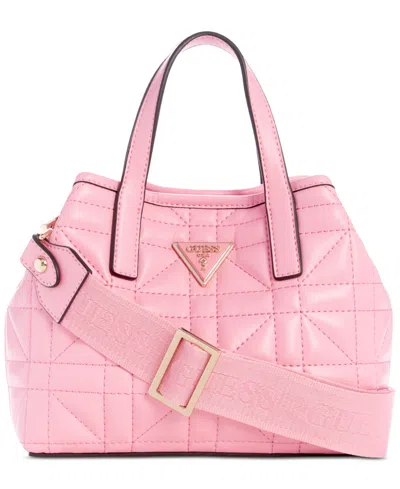 Guess Latona Mini Tote With Removable Pouch In Pink