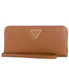 Guess Laurel Large Zip Around Wallet In Light Cognac