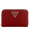 Guess Laurel Medium Zip Around Wallet In Red