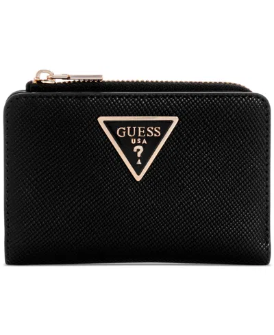 Guess Laurel Zip Around Card Case In Black