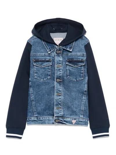 Guess Kids' Layered Denim Jacket In Blue